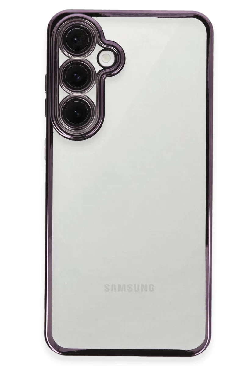 Samsung Galaxy S24 FE Uyumlu Kılıf Lensli Silikon - Mor