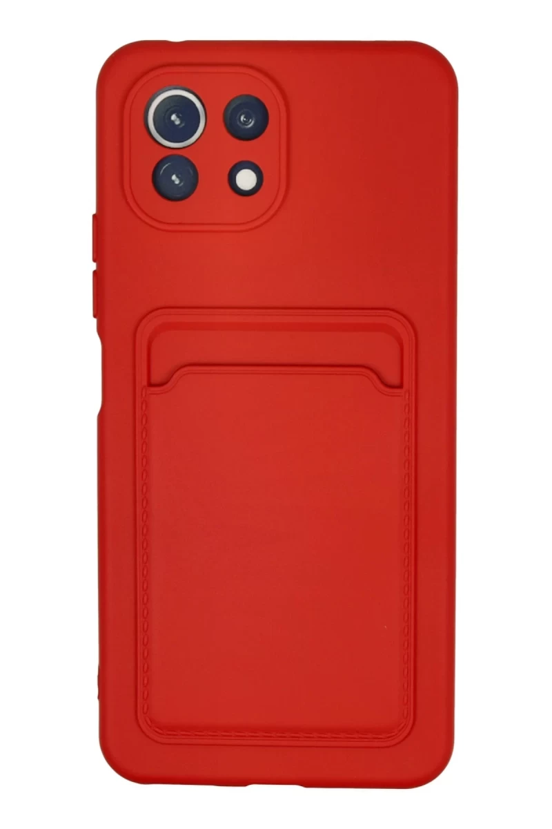 Xiaomi Mi 11 Uyumlu Kılıf Kelvin Kartvizitli Silikon - Kırmızı