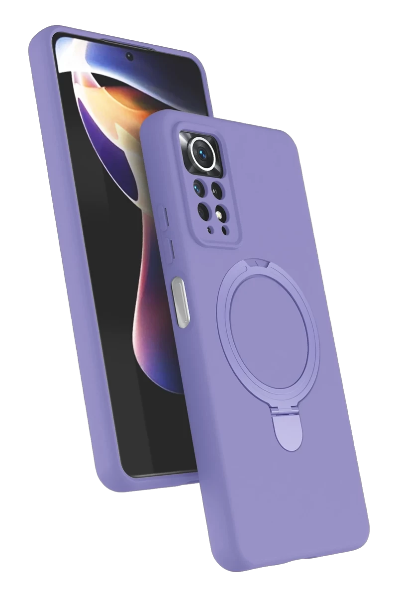 Xiaomi Redmi Note 12 Pro 4G Uyumlu Regal Magsafe Standlı Kapak - Lila