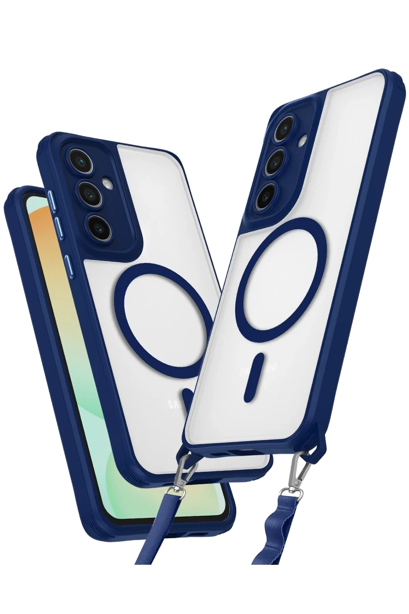 Samsung Galaxy S25 Uyumlu Kılıf Enka Magsafe Silikon Kılıf - Lacivert