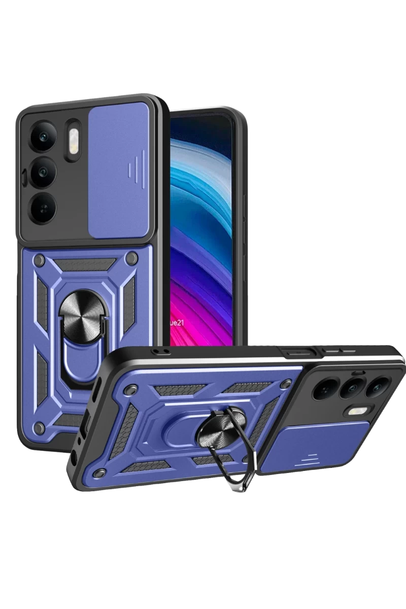Realme C75 4G Uyumlu Kılıf Pars Lens Yüzüklü Silikon - Lacivert