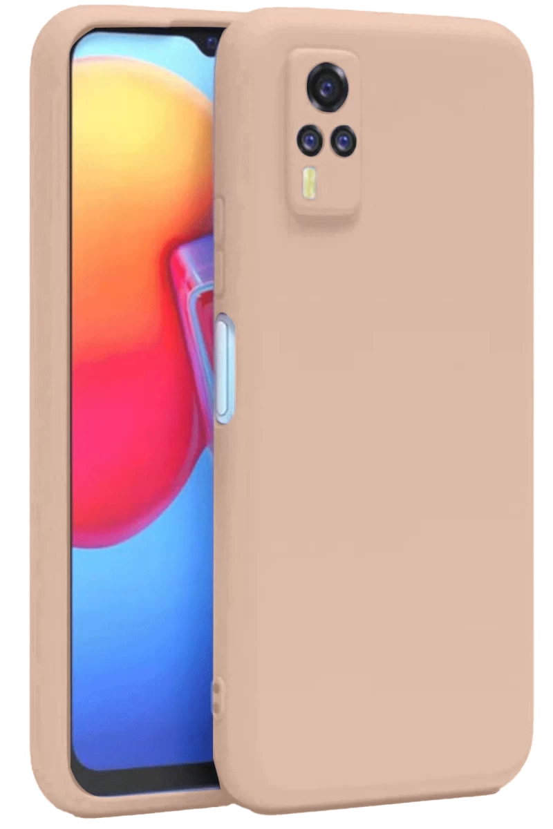 Vivo Y53S Uyumlu Kılıf Nano içi Kadife Silikon - Pudra