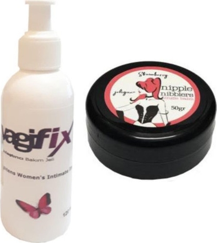 Vagifix Nipple Nibblers Tingle Balm 50 ml Çilekli Göğüs Bakım Kremi + Genital Bakım Kremi 120 ml