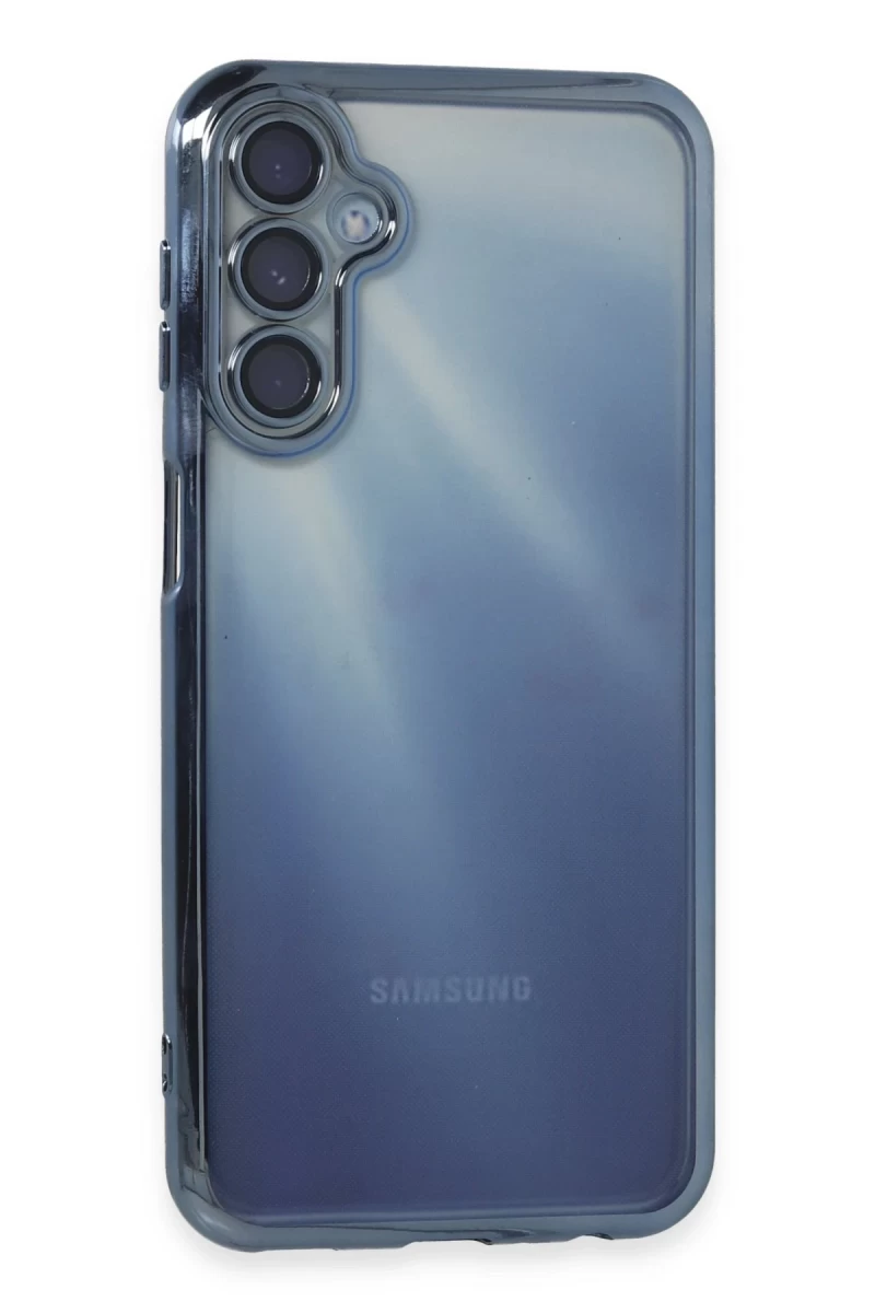 Samsung Galaxy A25 5G Uyumlu Kılıf Lensli Silikon - Açık Mavi