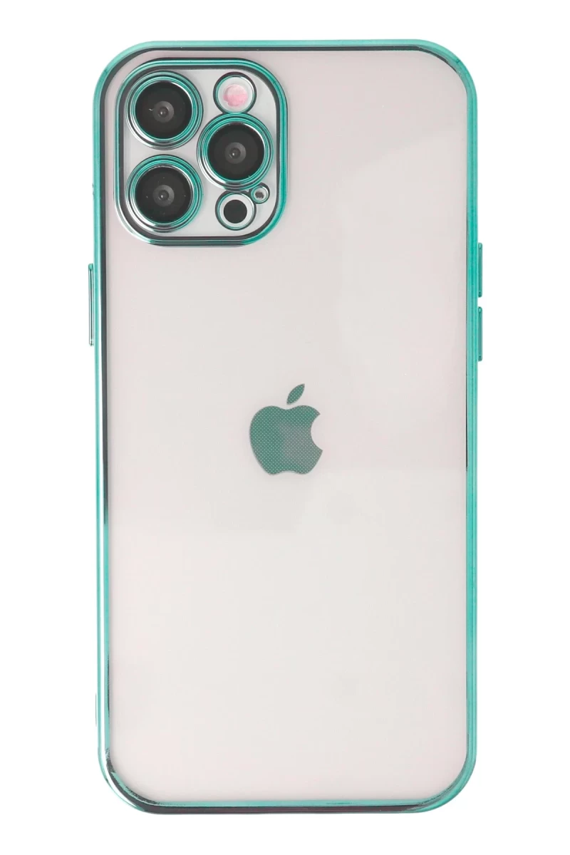 Apple iPhone 12 Pro Max Uyumlu Kılıf Lensli Silikon - Yeşil