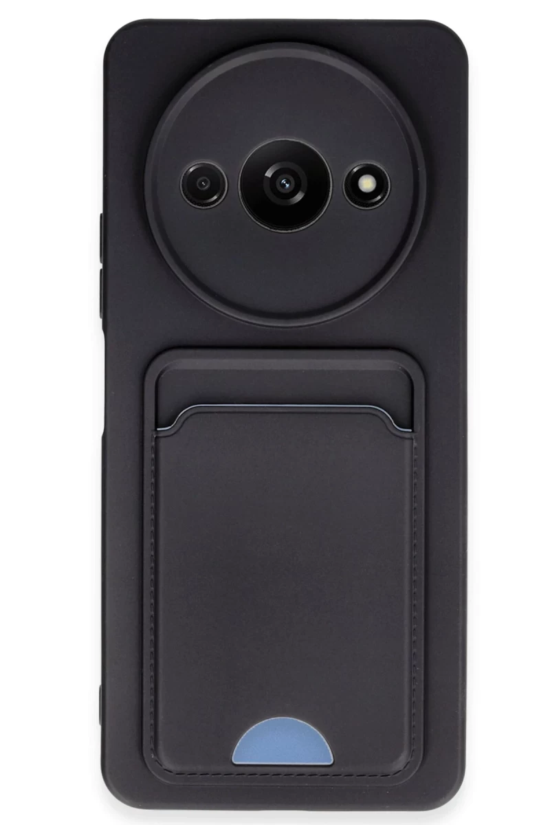 Xiaomi Redmi A3 4G Uyumlu Kılıf Kelvin Kartvizitli Silikon - Siyah