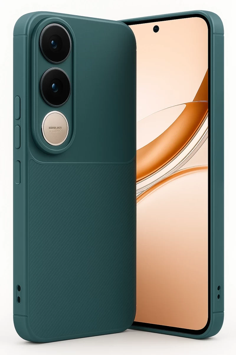 Vivo V50 Lite 4G Uyumlu Auto Focus Karbon Kapak - Koyu Yeşil