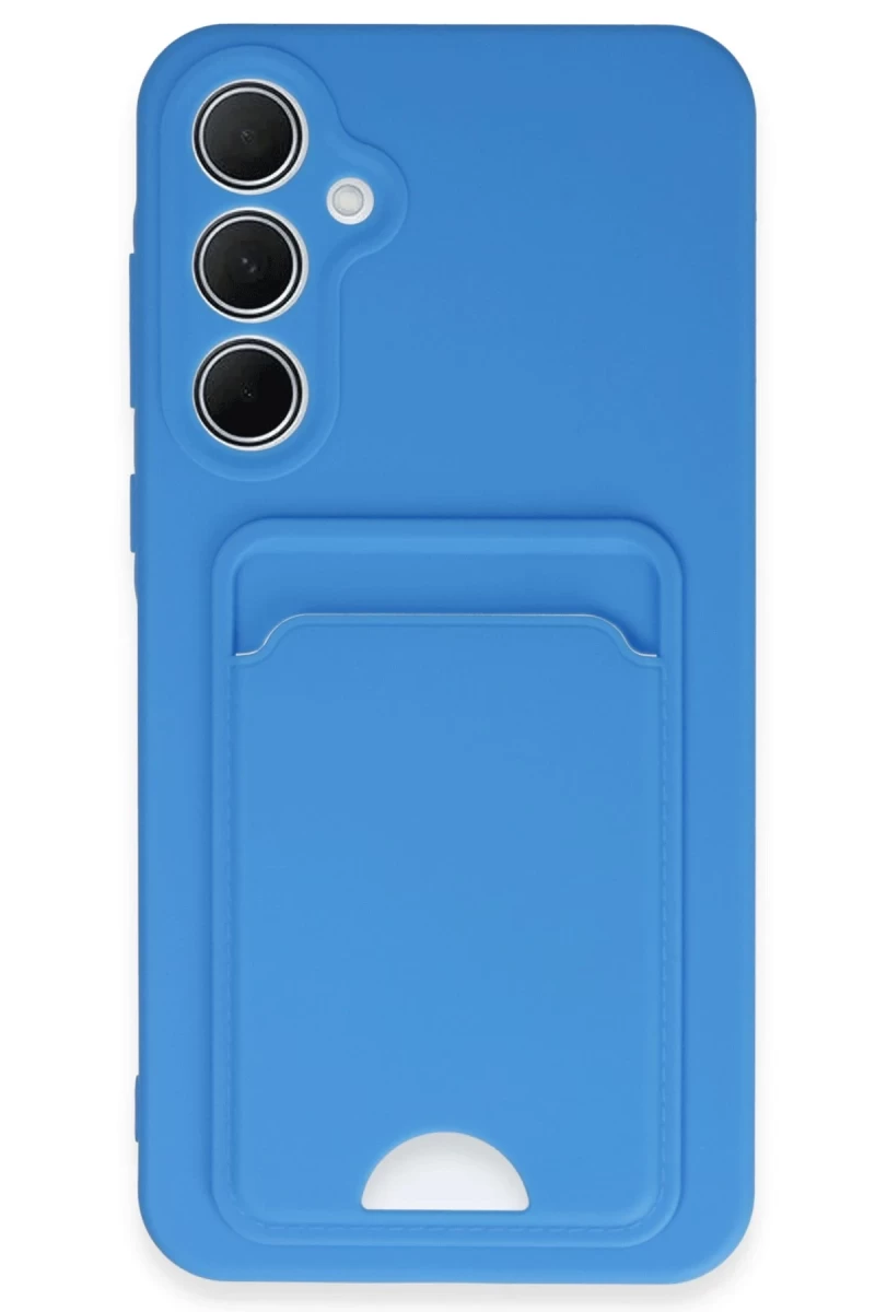 Samsung Galaxy A35 5G Uyumlu Kılıf Kelvin Kartvizitli Silikon - Mavi