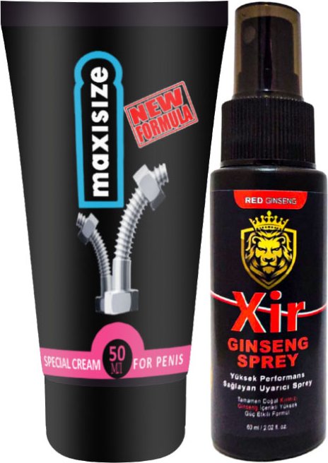 Maxisize Cream Erkeğe Özel 50 ml Krem + Xir 60 ml Erkeğe Özel Karışım Süre Sprey