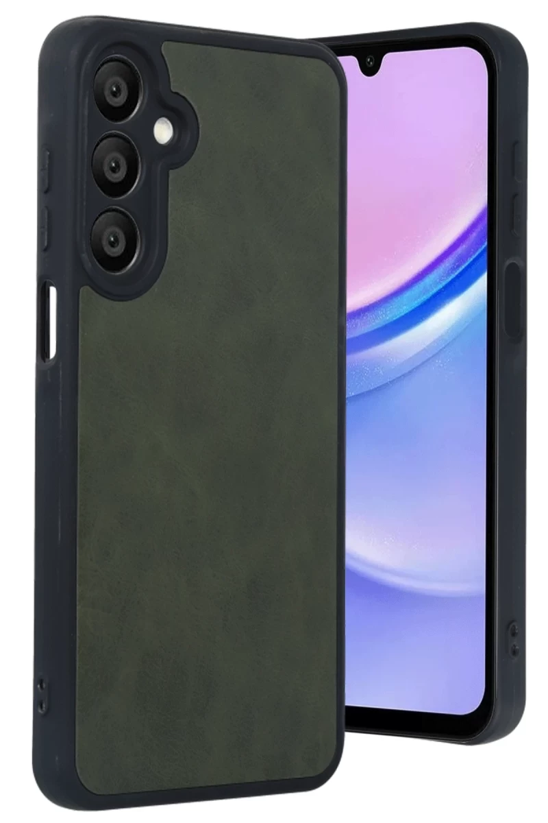 Samsung Galaxy A16 5G Uyumlu Kılıf Aras Deri Kapak - Koyu Yeşil