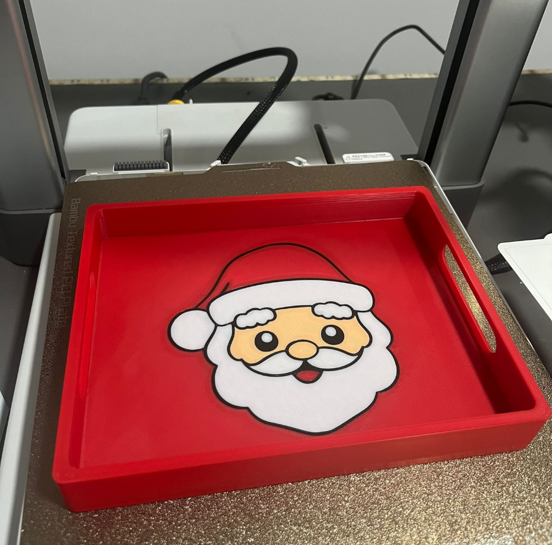 Noel Baba Formlu Yılbaşı Servis Tepsisi Dekoratif Sunum Tabağı