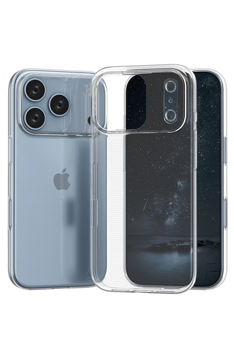 Apple iPhone 17 Pro Max Uyumlu Lüx Şeffaf Silikon - Şeffaf