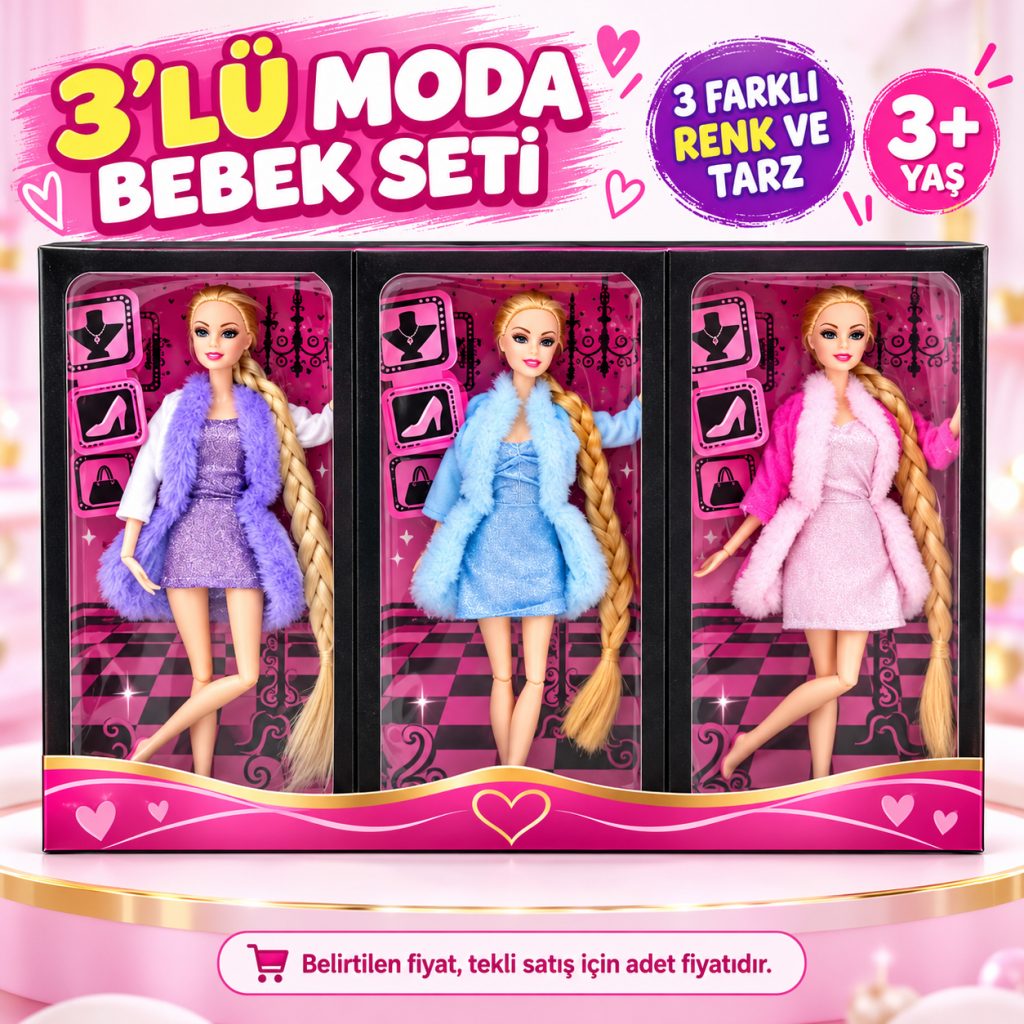 AGH 519 MY GİRL FASHİON ELBİSELİ KÜRKLÜ BEBEK(Belirtilen fiyat, tekli satış için adet fiyatıdır.)