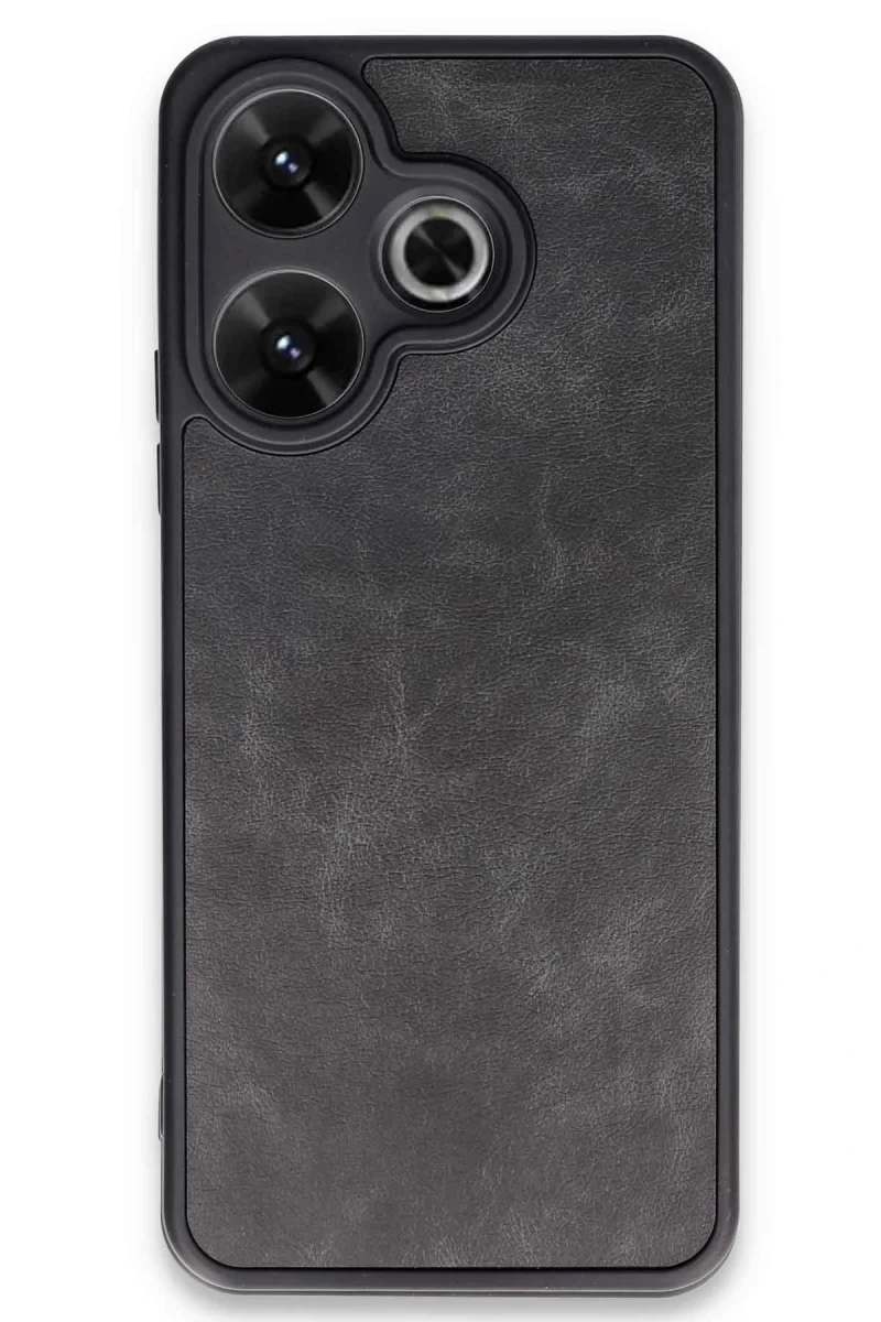 Xiaomi Redmi 13 4G Uyumlu Kılıf Aras Deri Kapak - Siyah