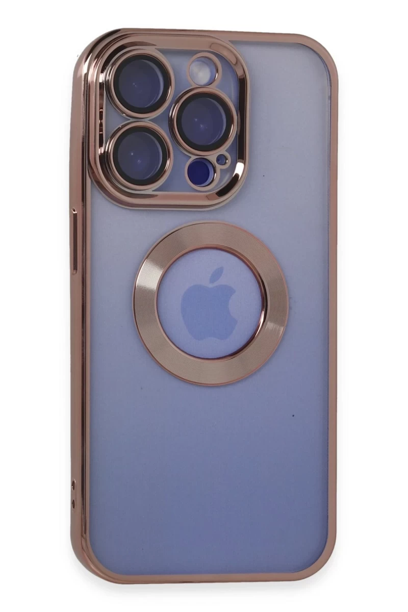 Apple iPhone 15 Pro Max Uyumlu Kılıf Slot Silikon - Rose Gold