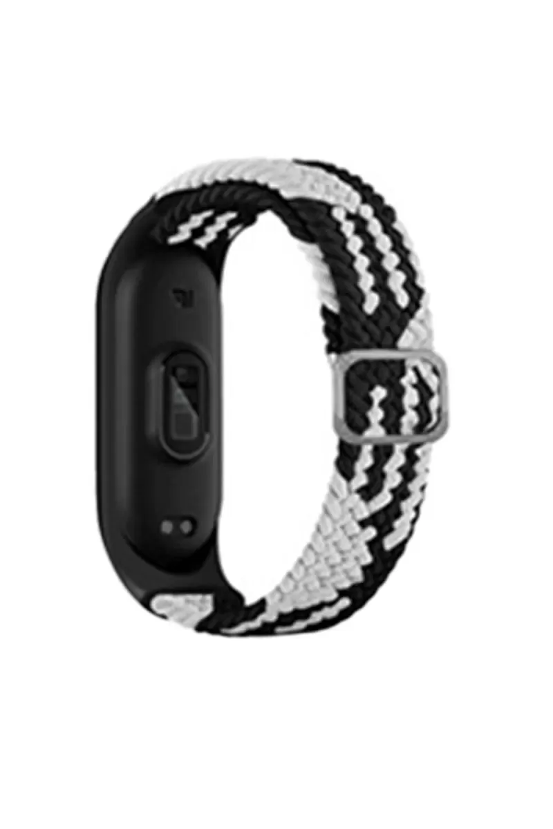 Xiaomi Mi Band 6 Uyumlu Star Kordon - Siyah-Beyaz