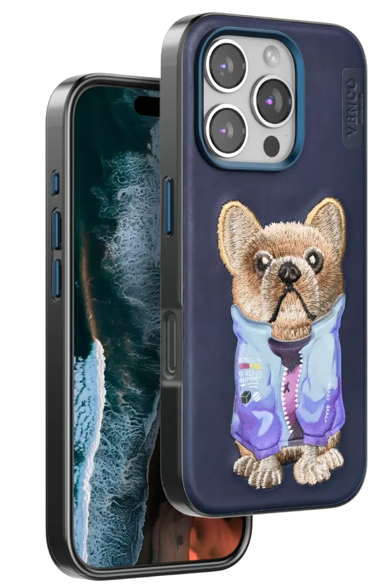 Venco Apple iPhone 16 Pro Max Uyumlu Cute Desenli Kapak - Lacivert
