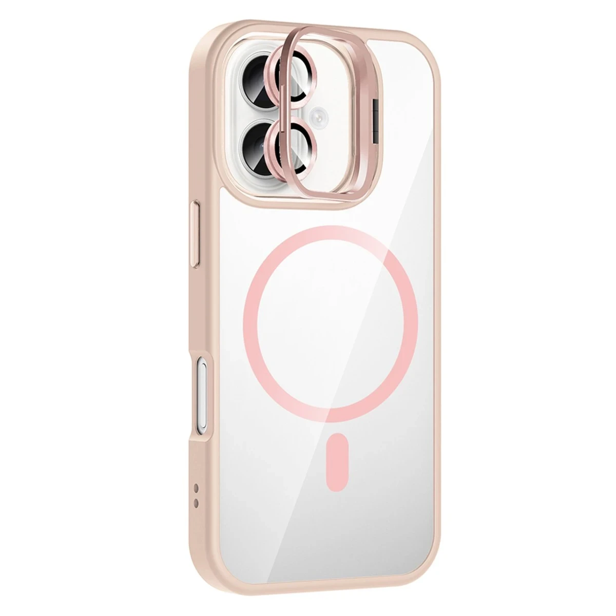 Joko Apple iPhone 16 Remim Lensli Magsafe Standlı Kapak - Pembe