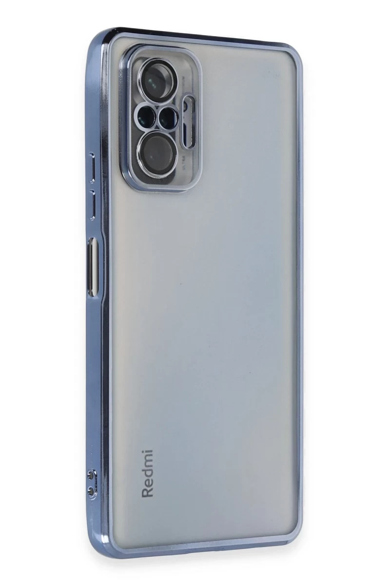 Xiaomi Redmi Note 10 Pro Uyumlu Kılıf Lensli Silikon - Açık Mavi