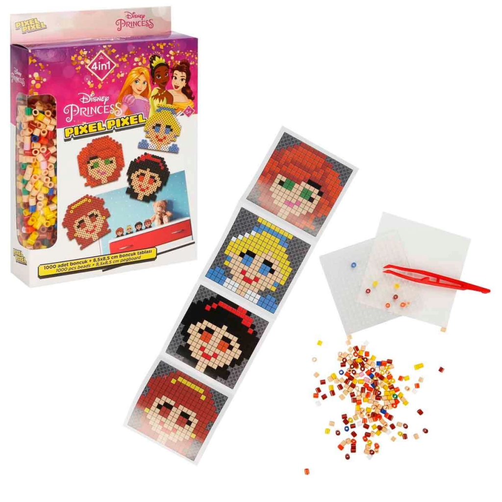 4in1NessiWorld Princess Pixel Pixel Boncuk Aktivite ve Oyuncak Seti
