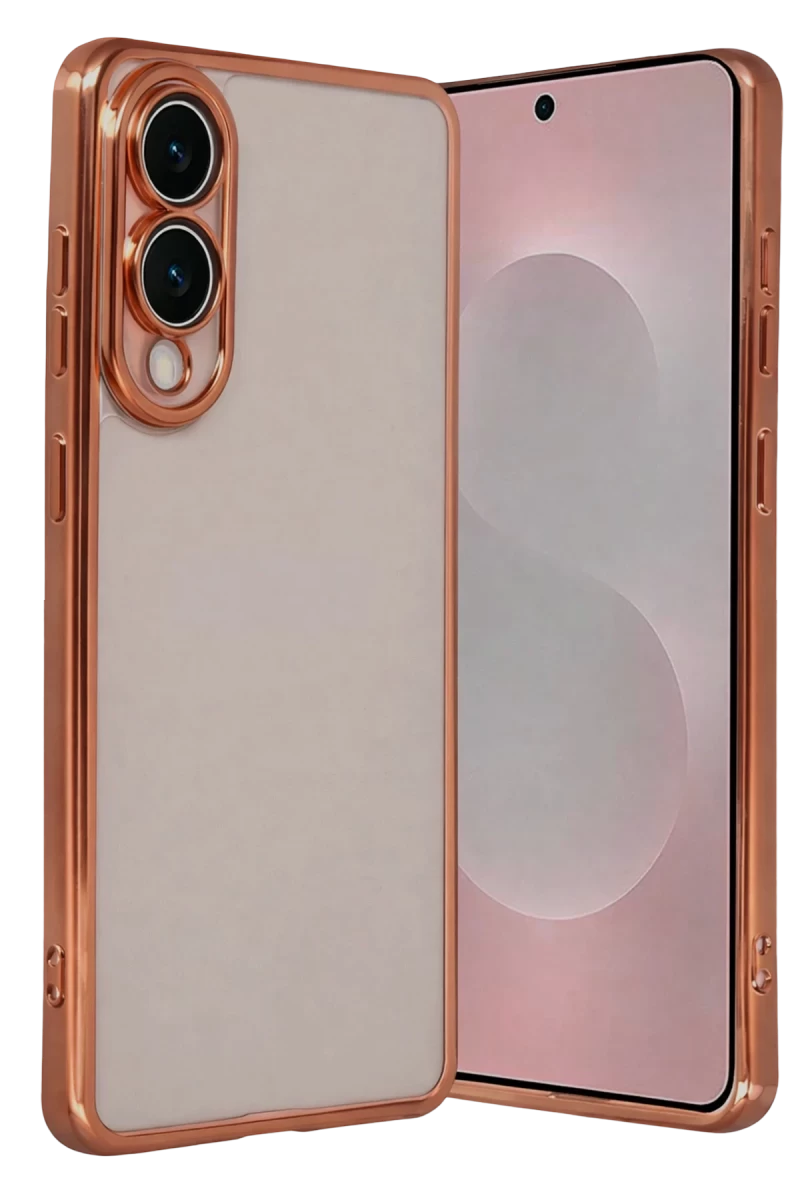 Samsung Galaxy S25 Uyumlu Edge Lensli Silikon - Çöl Titanyum