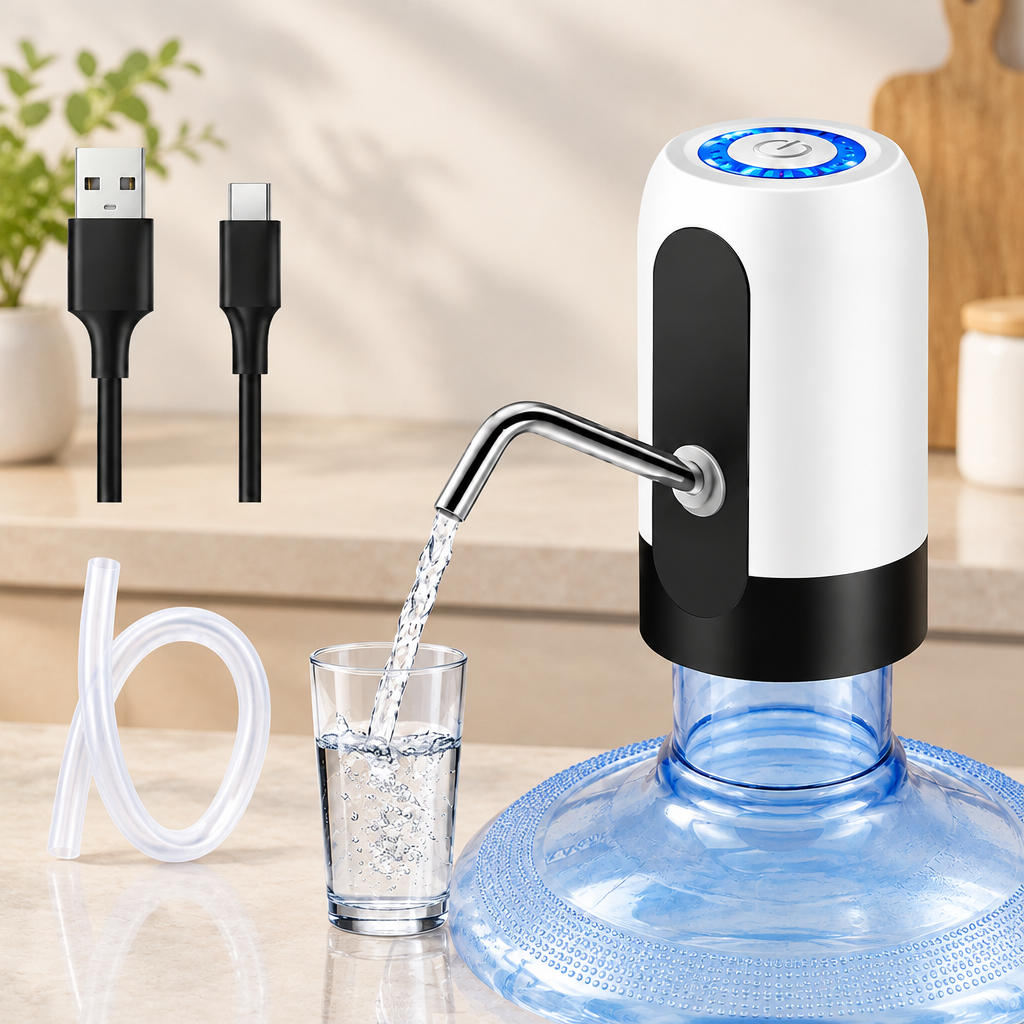 USB Şarjlı Otomatik Damacana Su Pompası 4W 800mAh