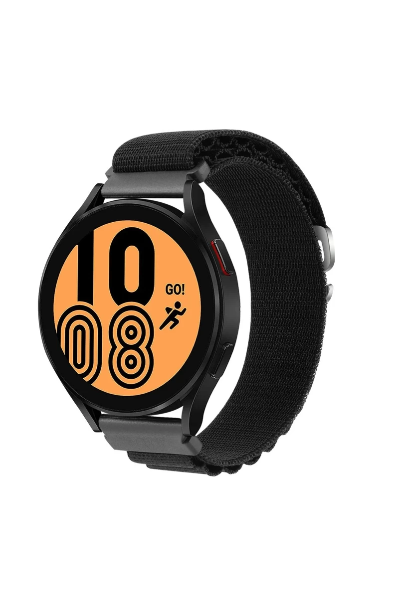 Watch 20mm Uyumlu KR410 Kumaş Kordon - Siyah