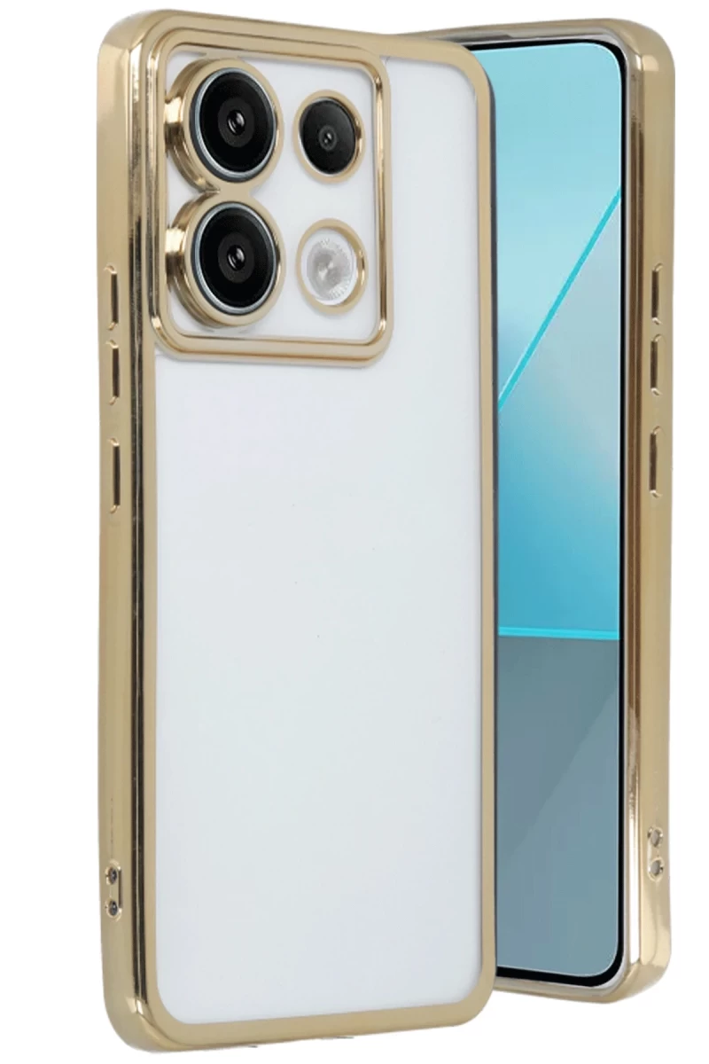 Xiaomi Redmi Note 13 Pro 4G Uyumlu Kılıf Lensli Silikon - Gold