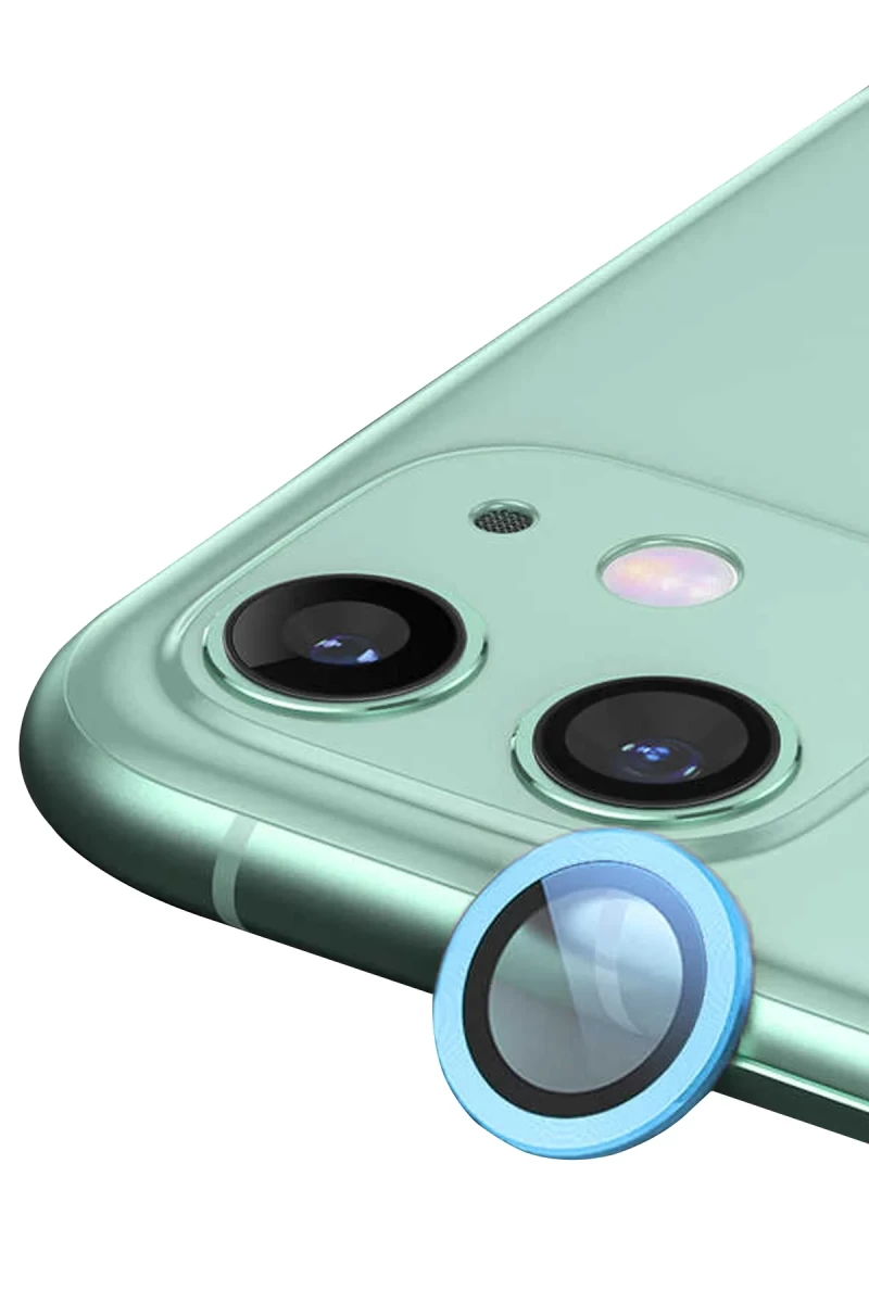 Apple iPhone 12 Uyumlu Raze Metal Kamera Lens - Mavi