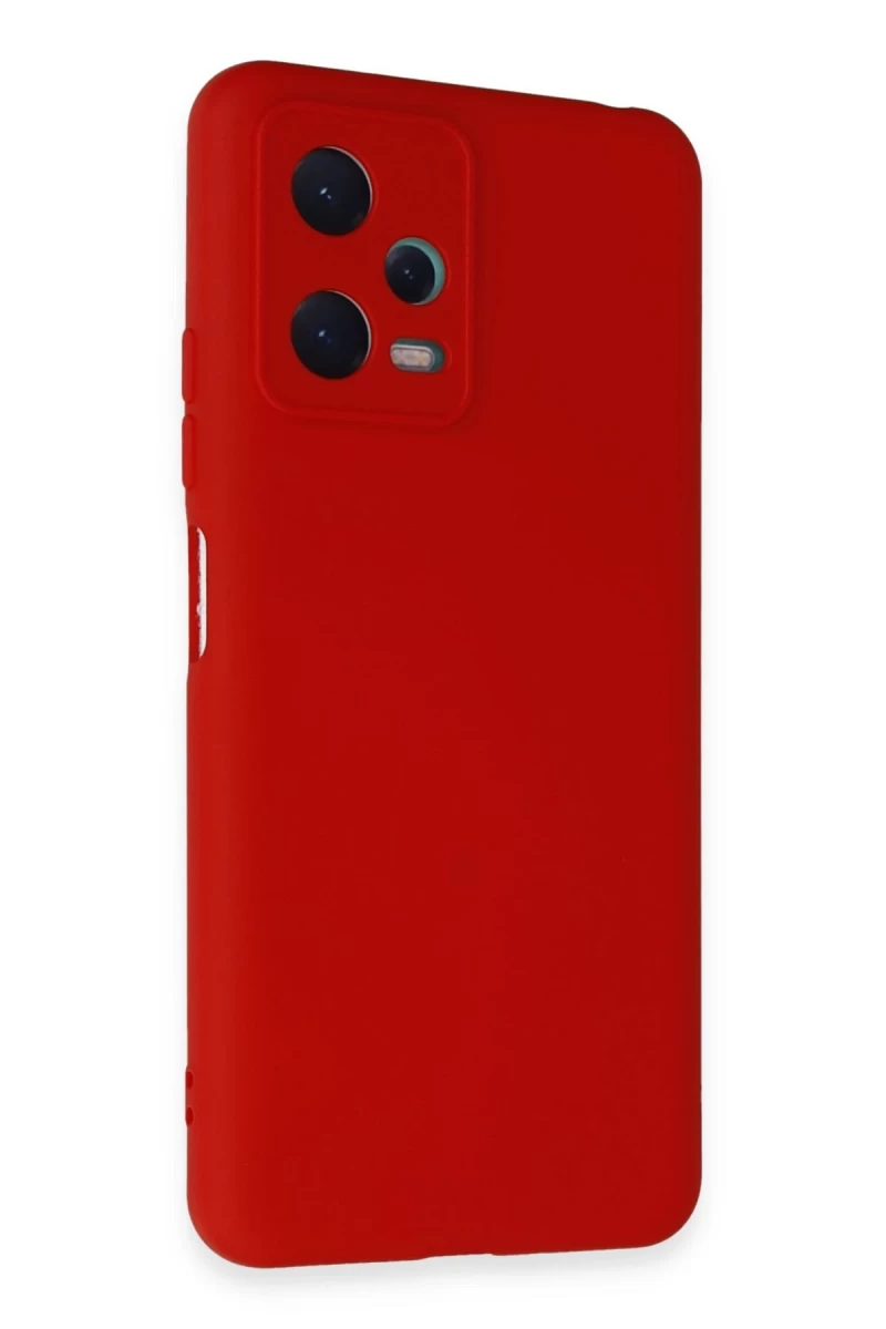 Xiaomi Redmi Note 12 5G Uyumlu Kılıf Nano içi Kadife Silikon - Kırmızı
