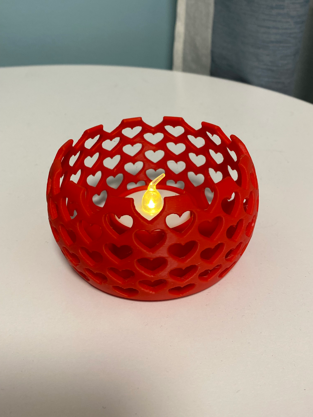 Kalp Işık Yansımalı Tealight Mumluk Romantik Dekoratif Mum Tutucu