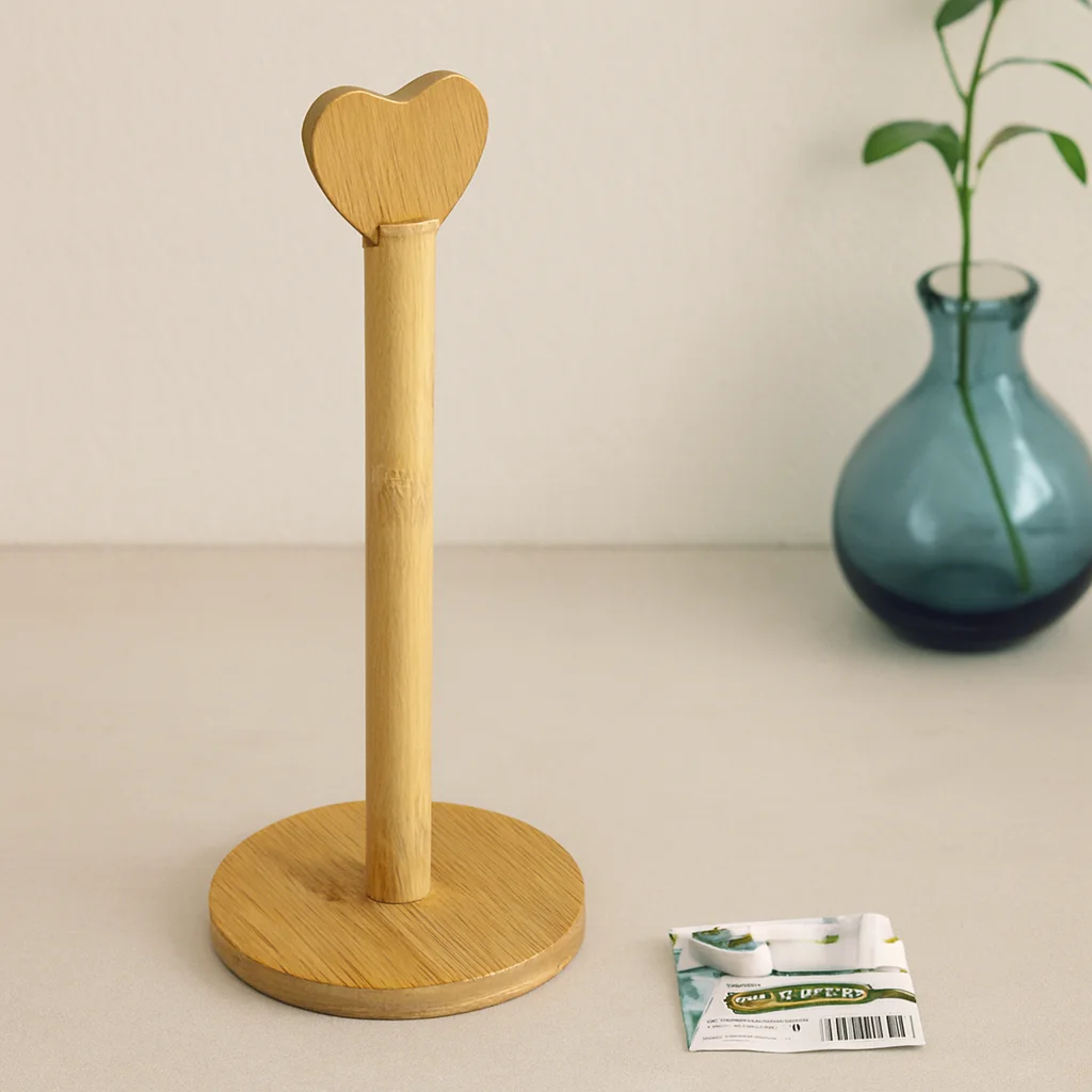 Bambu Kağıt Havluluk Yuvarlak Taban 12 cm Kalp Sap 28.5 cm