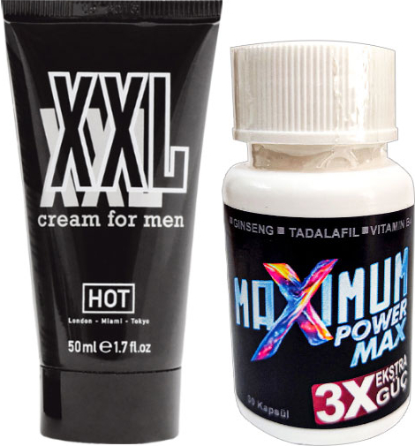 Hotxxl Erkeğe Hacimdestek Kremi 50 ml + 1 Adet 3x White Box Maximum 30 Lu Set