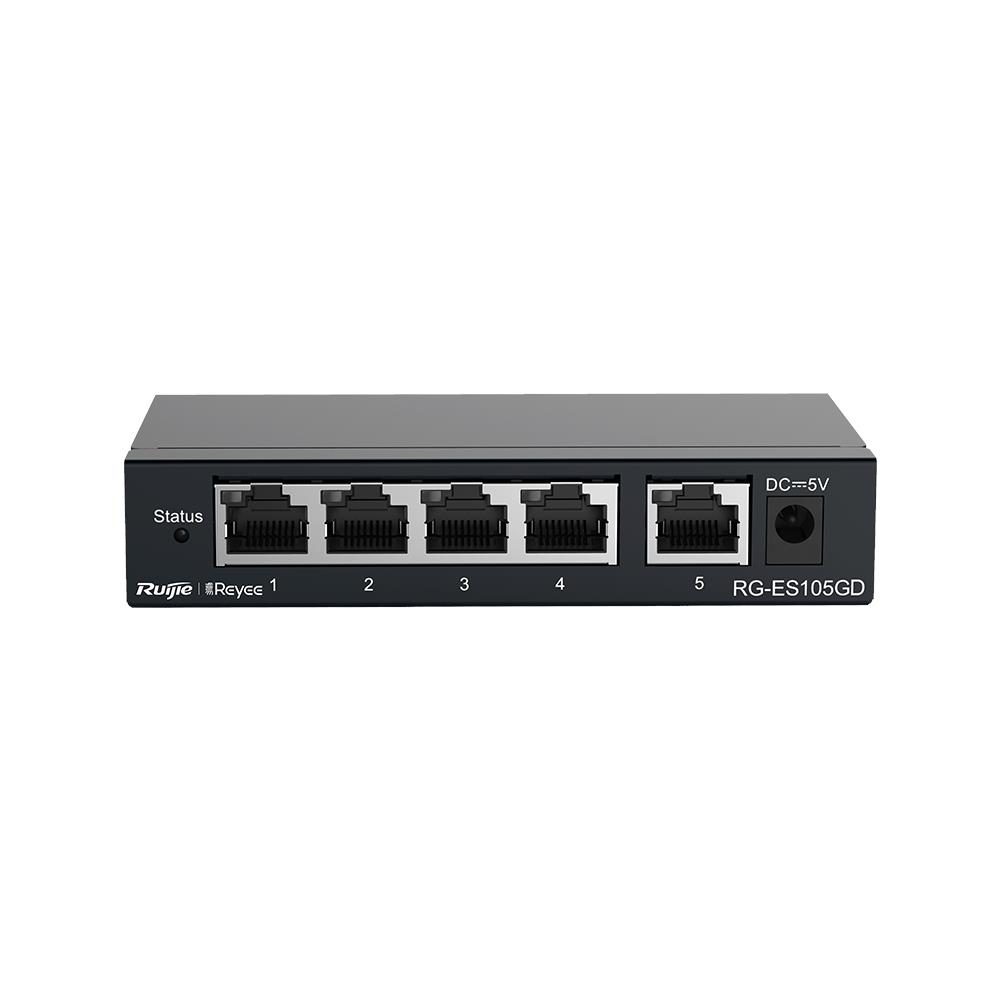 RUIJIE REYEE RG-ES105GD 5 PORT GIGABIT TAK CALISTIR METAL KASA SWITCH