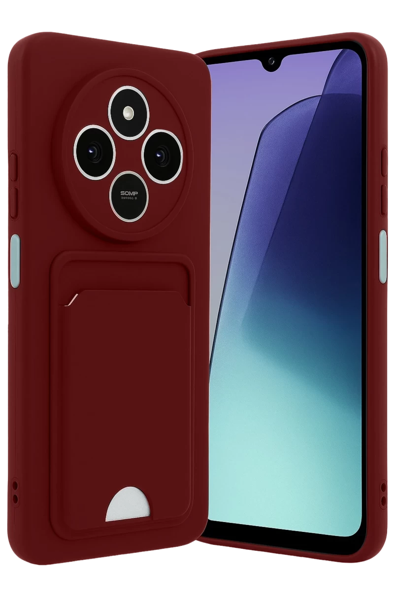 Xiaomi Redmi 14C Uyumlu Kelvin Kartvizitli Silikon - Bordo