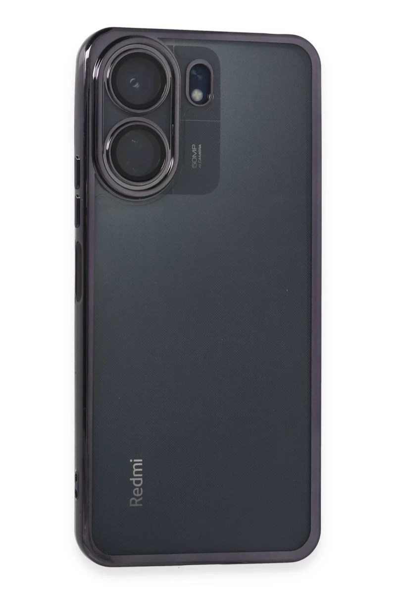 Xiaomi Redmi 13C Uyumlu Kılıf Lensli Silikon - Mor