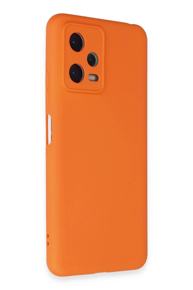 Xiaomi Redmi Note 12 5G Uyumlu Kılıf Nano içi Kadife Silikon - Turuncu
