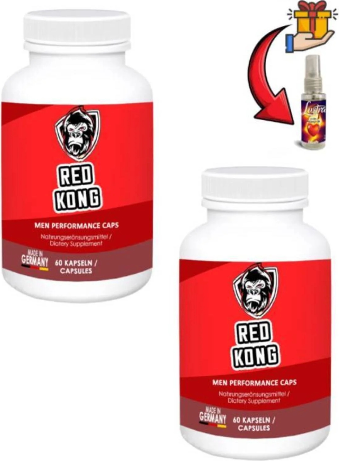 Red Kong Erkeklere Çok Özel 60lı x 2 Ad+Lustra Erotikmasaj Yağı