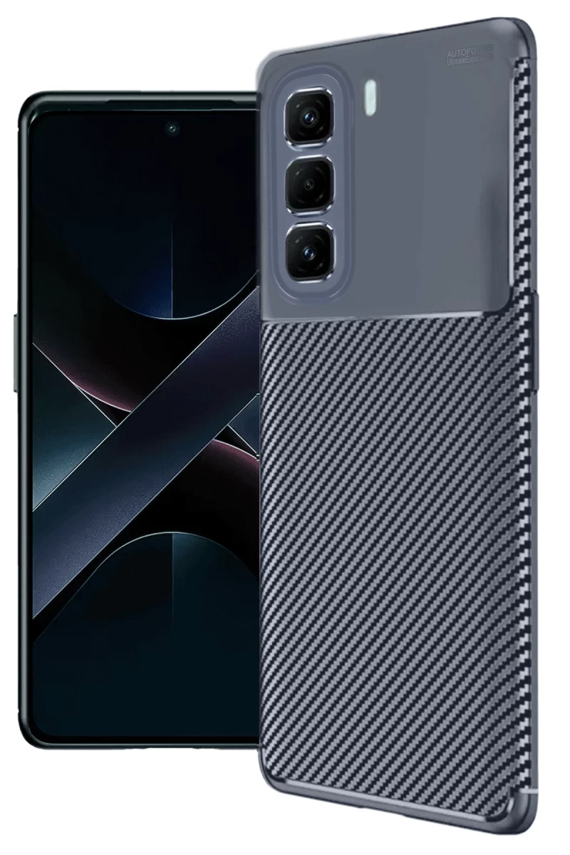 İnfinix Hot 50 Pro Plus 4G Uyumlu Auto Focus Karbon Kapak - Lacivert