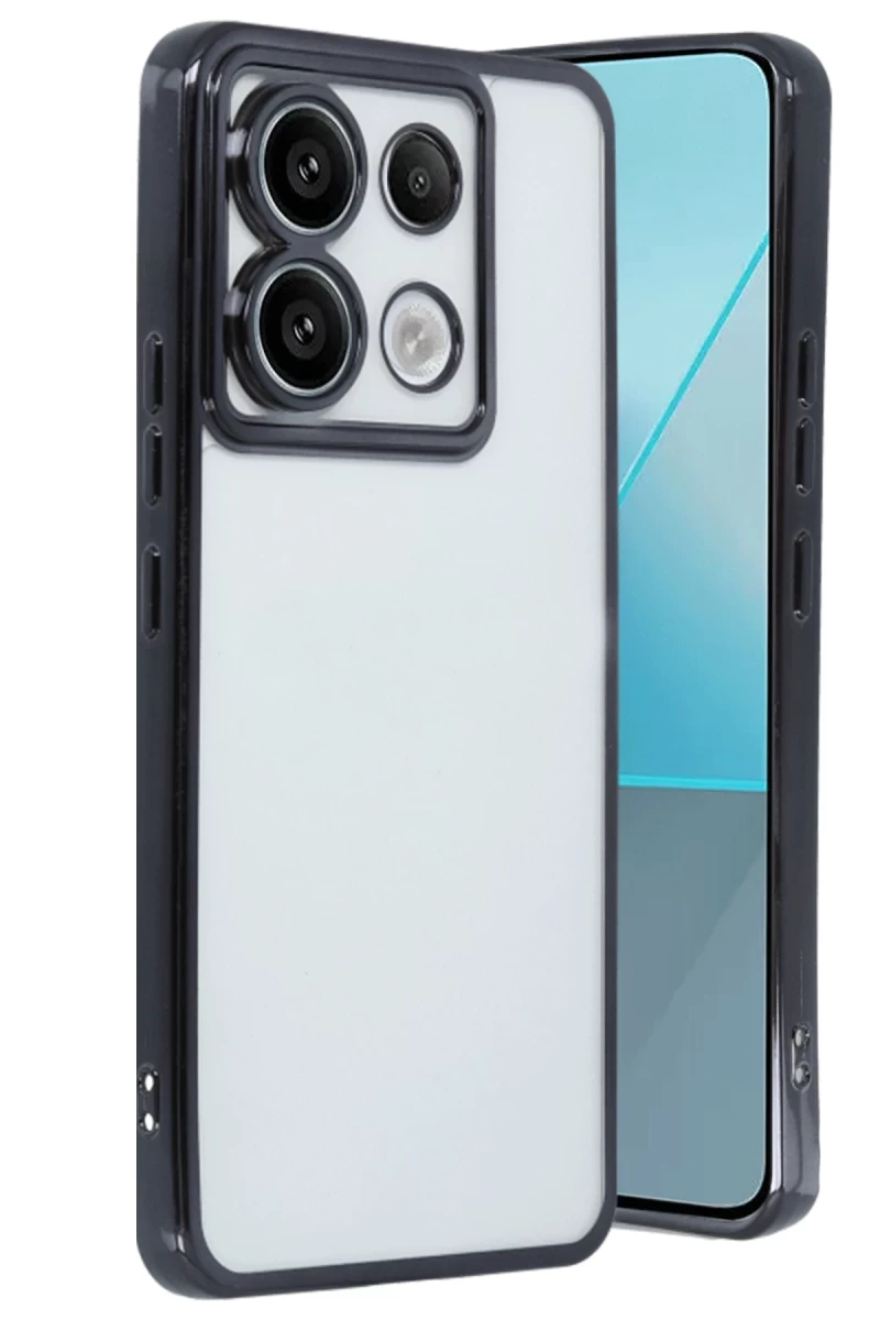 Xiaomi Poco X6 Uyumlu Kılıf Lensli Silikon - Siyah
