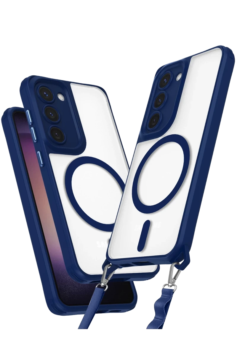Samsung Galaxy S23 Uyumlu Kılıf Enka Magsafe Silikon Kılıf - Lacivert