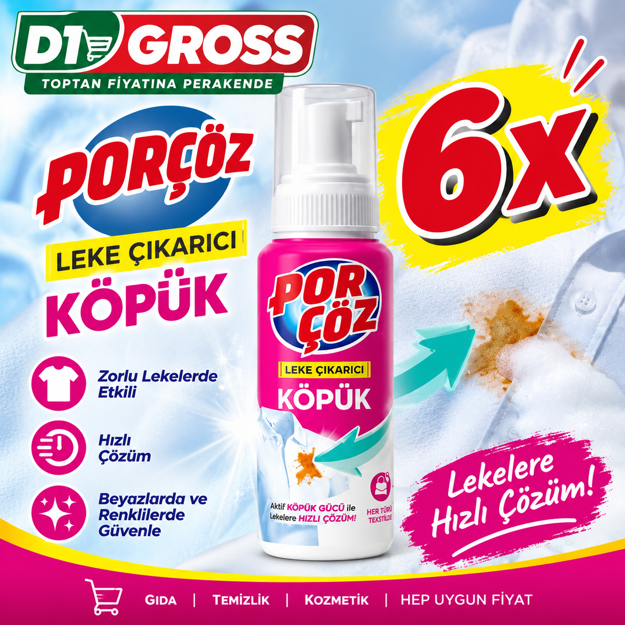 PORÇÖZ LEKE ÇIKARICI 90 GR (6 Adet)