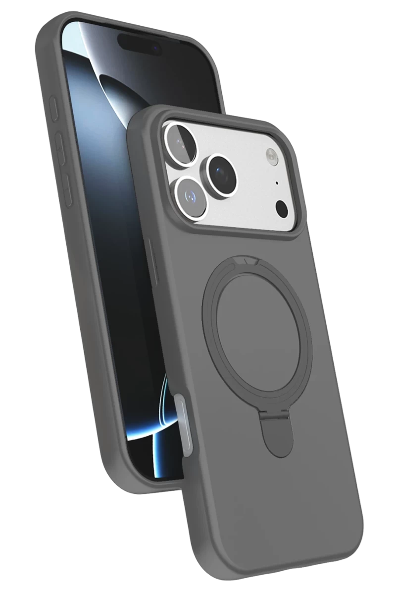 Apple iPhone 17 Pro Uyumlu Regal Magsafe Standlı Kapak - Titan Gri