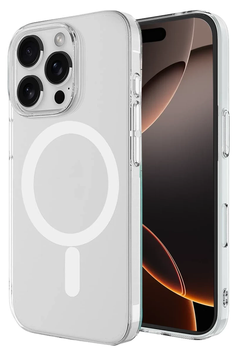 Apple iPhone 16 Pro Max Uyumlu Kılıf Magneticsafe Şeffaf Silikon - Şeffaf