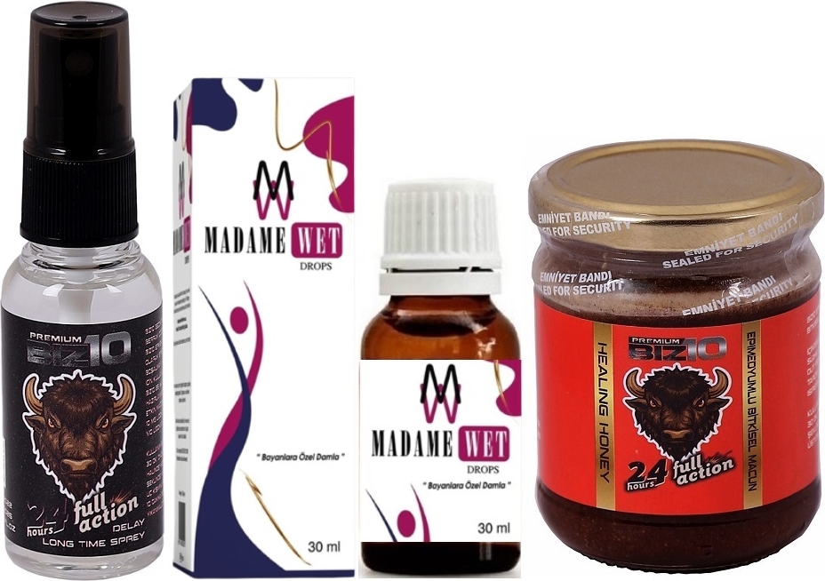 BIZ10 Sprey 25ML Madame Wet Kadın Damla 30ML BIZ10 Macun 240GR