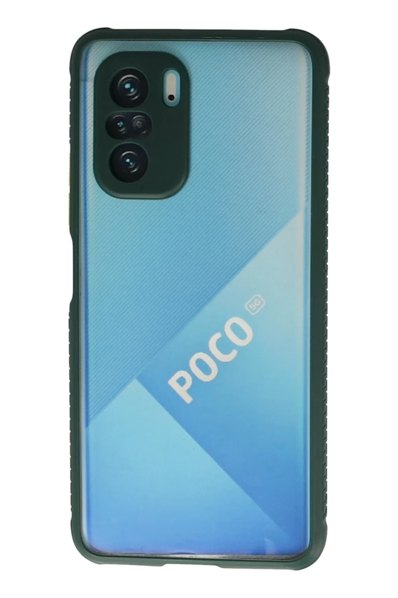 Xiaomi Poco F3 Uyumlu Kılıf Miami Şeffaf Silikon - Koyu Yeşil