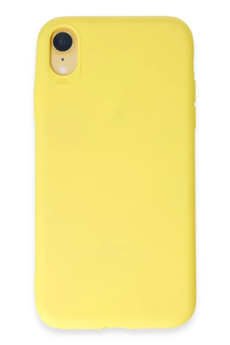 Apple iPhone XR Uyumlu Kılıf First Silikon - Sarı
