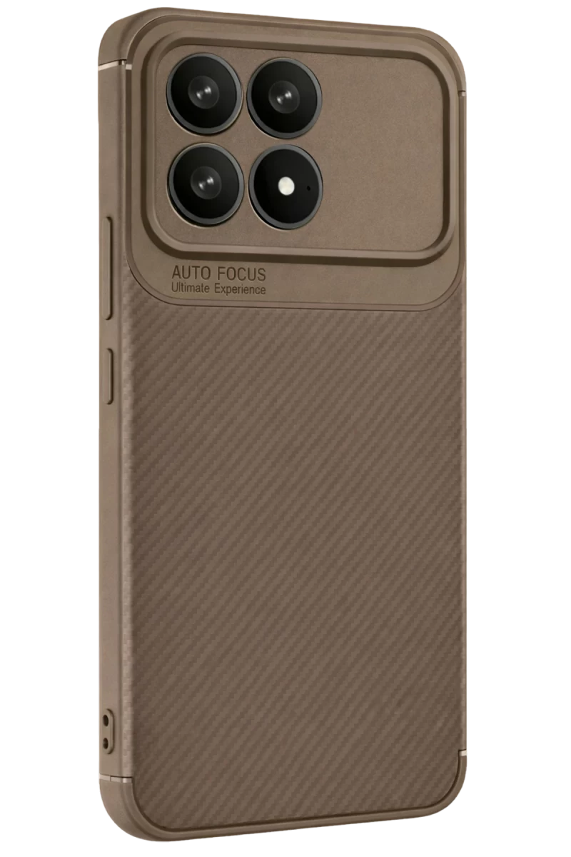 Xiaomi Poco F8 Pro Uyumlu Auto Focus Karbon Kapak - Kahverengi