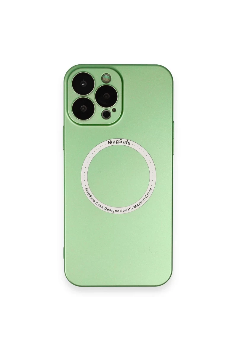 Apple iPhone 13 Pro Uyumlu Kılıf Jack Magneticsafe Lens Silikon - Yeşil