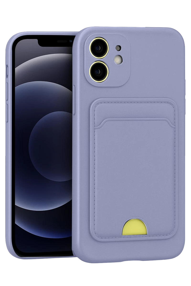 Apple iPhone 11 Uyumlu Kılıf Kelvin Kartvizitli Silikon - Lila